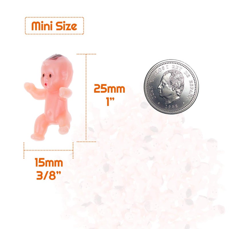 selizo 100pcs Tiny Plastic Mini Babies for Baby Shower Games and Ice Cubes (1 Inch) - Image 3